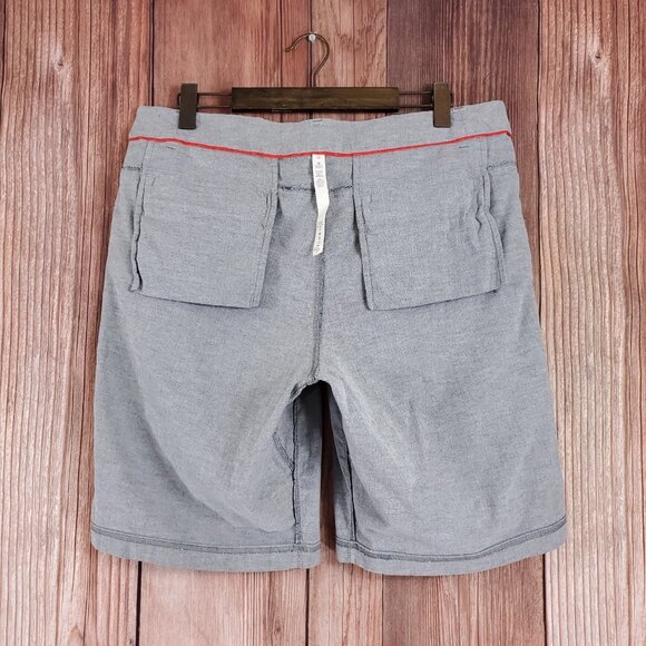 Lululemon Commission Shorts Mens Size 36X11 Gray Flat Front Casual Cotton Blend - Picture 4 of 11